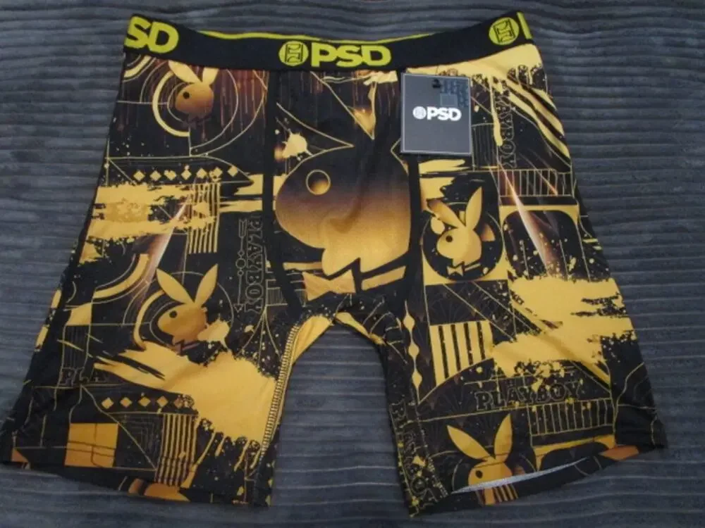 PSD Playboy Deco Black & Gold Men's Large Underwear Boxer Briefs